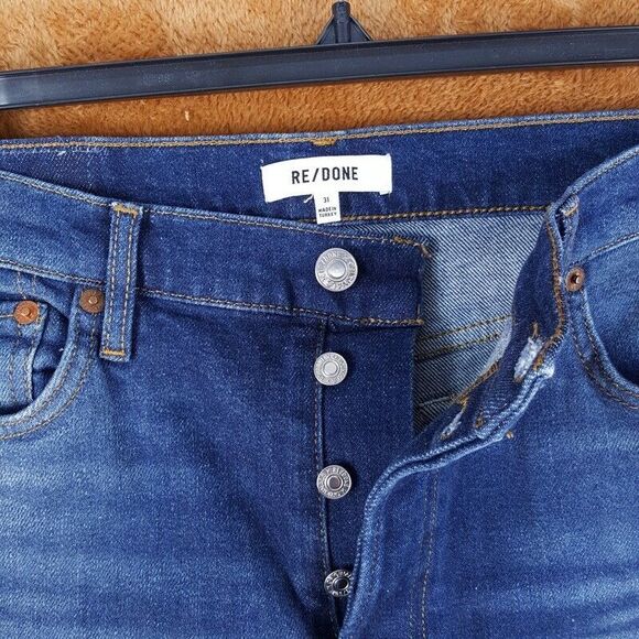 RE/DONE Womens Jeans Size 31 Medium Wash Straight 90s High Rise Ankle Crop $285 - Picture 4 of 8